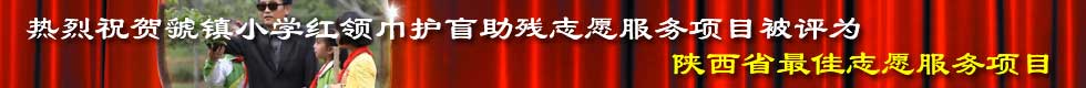 热烈祝贺虢镇小学红领巾护盲助残志愿服务项目被评为陕西省最佳志愿服务项目